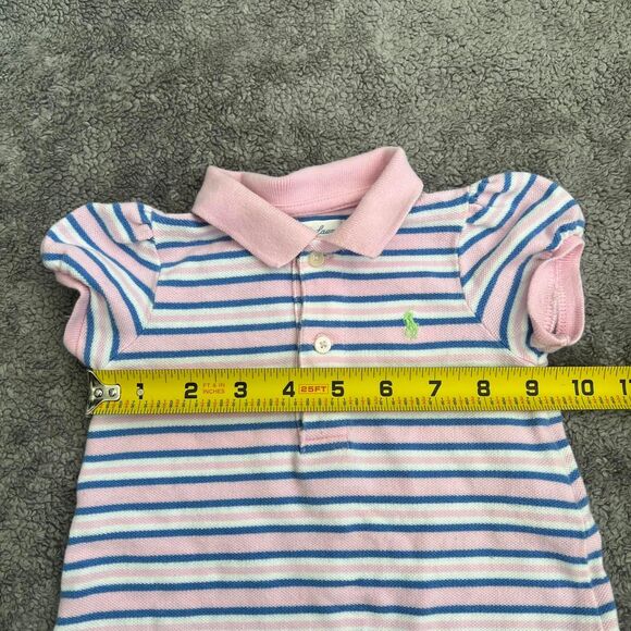 Ralph Lauren baby dress set pink blue white striped polo - Picture 6 of 7